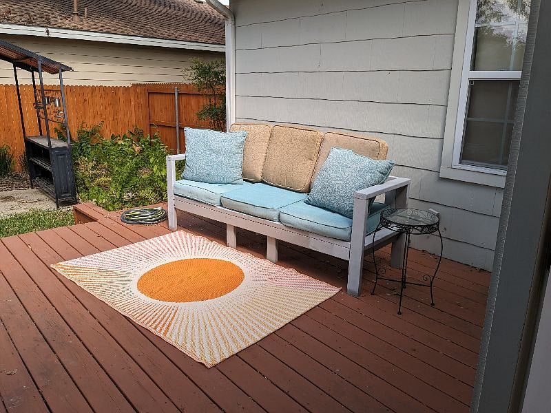 Back deck with couch