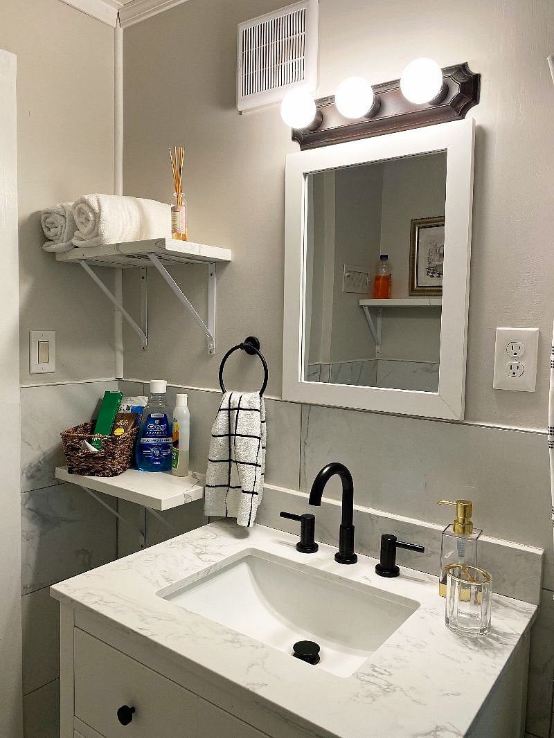 Bathroom view standing near the tub.