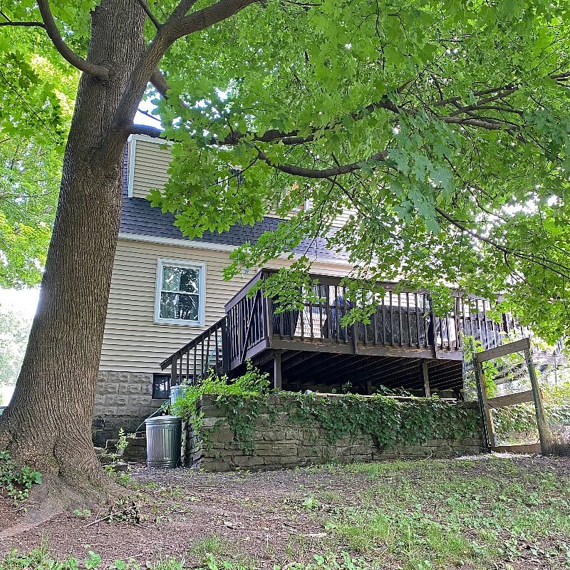 Back view of the house with deck.