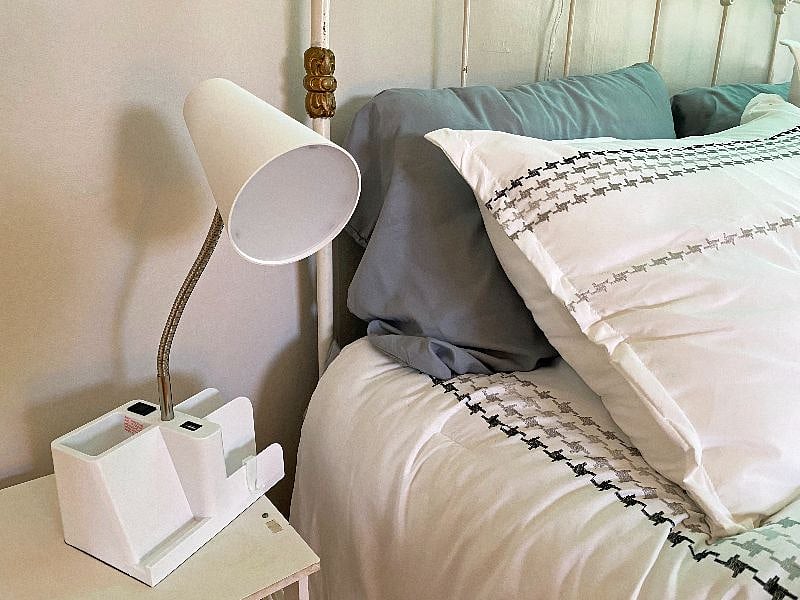 Bed lamp with charger and plus available.