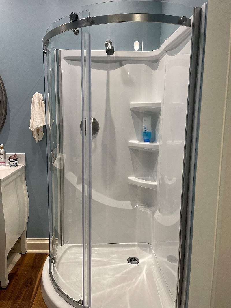 Nice size shower.