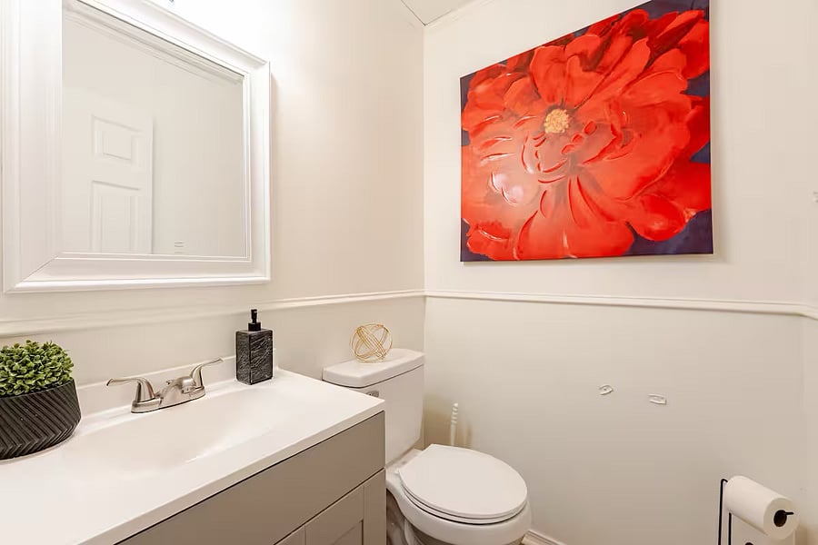 Downstairs powder room.