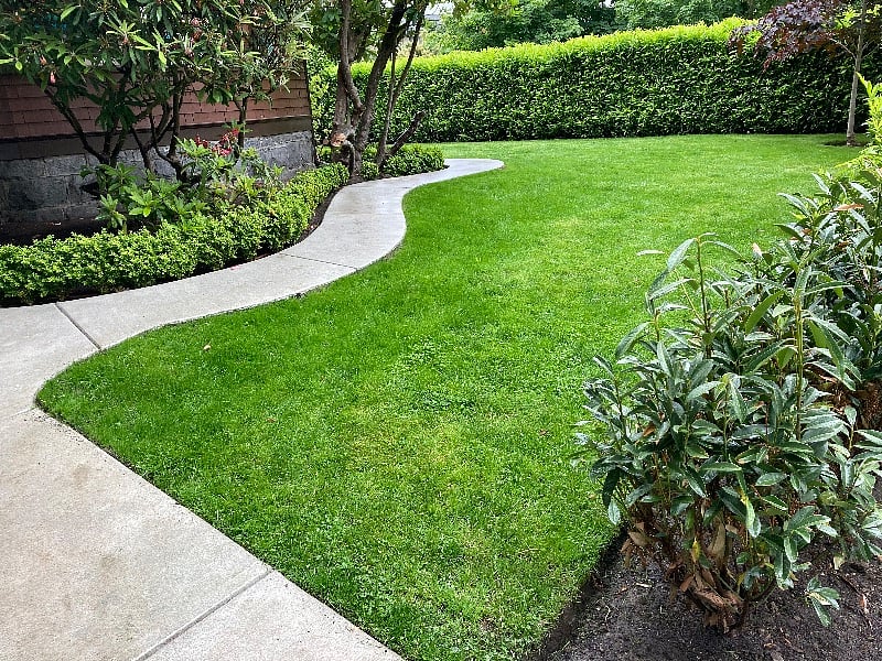 Walkway to separate entrance to apartment.
