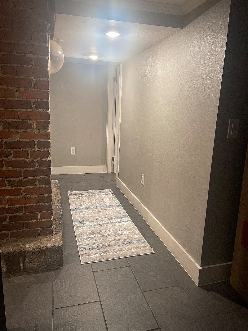 Hallway leading to dining room.