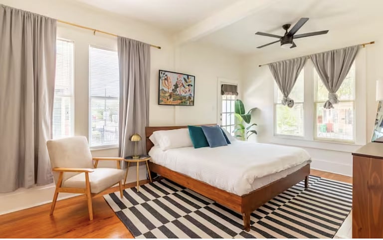 Primary bedroom with king bed
