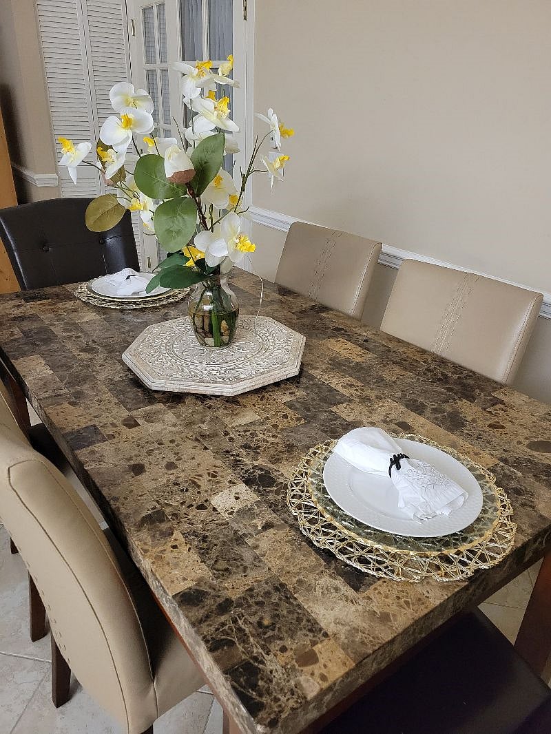 Dining table indoors.