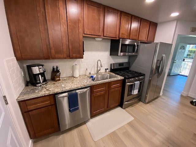 Back wall of kitchen