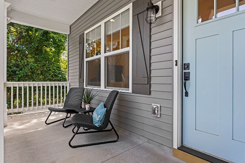 Cozy front porch with seating