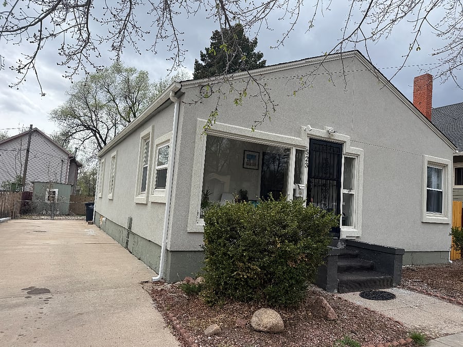 exterior siding removed and new stucco exterior as of 2026