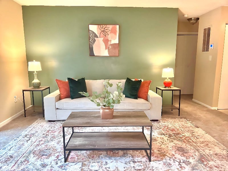 Your warm and inviting living area with a comfortable sofa.