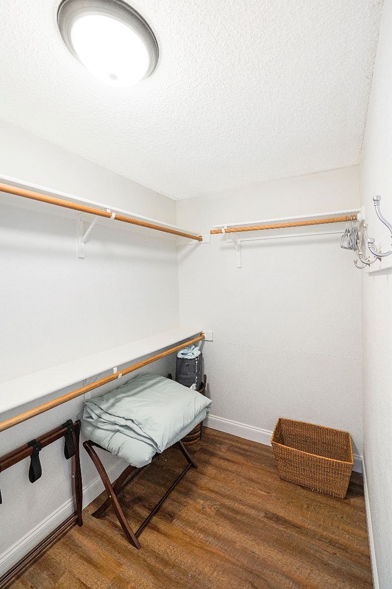 Master Closet - a dresser with 6 drawers has been added to this closet