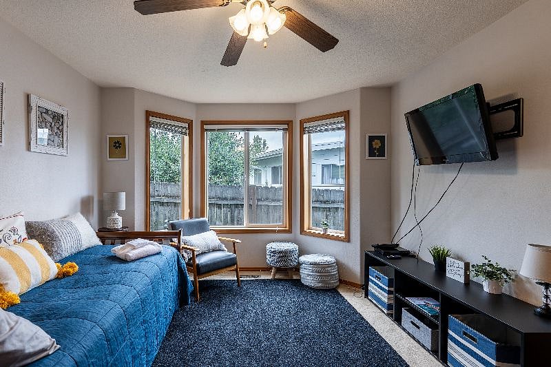 One of our Smart TV rooms for streaming shows or gaming - we have a Wii if you have your own games to play.  There is also a card table under the twin bed for playing board games, card games or working on puzzles.