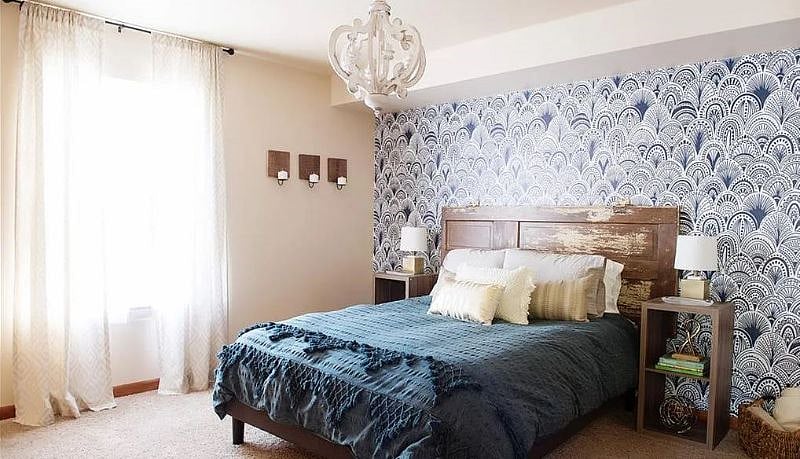 Downstairs bedroom with attached half bath