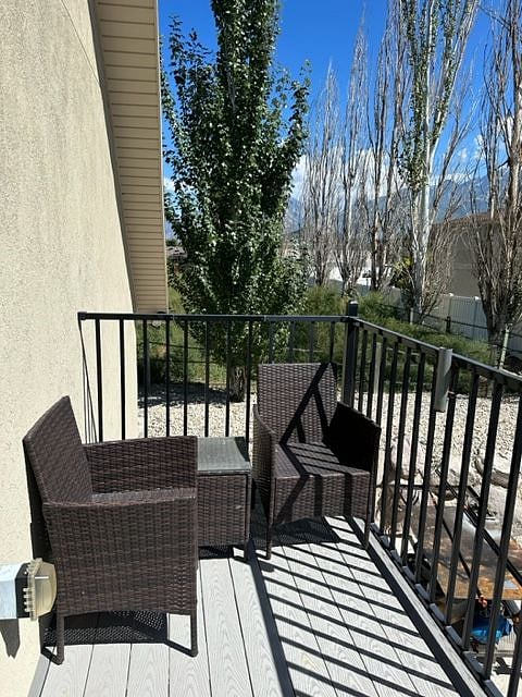 Patio chairs looking East