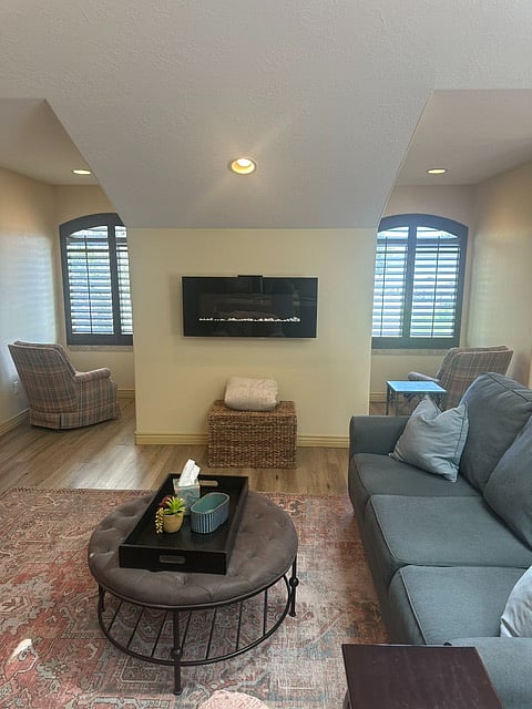 Reading nooks and electric fireplace