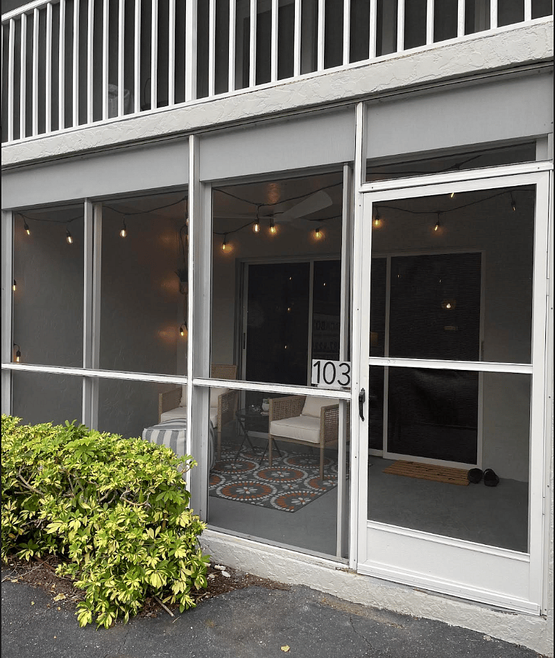 Enclosed Lanai with hurricane shutters