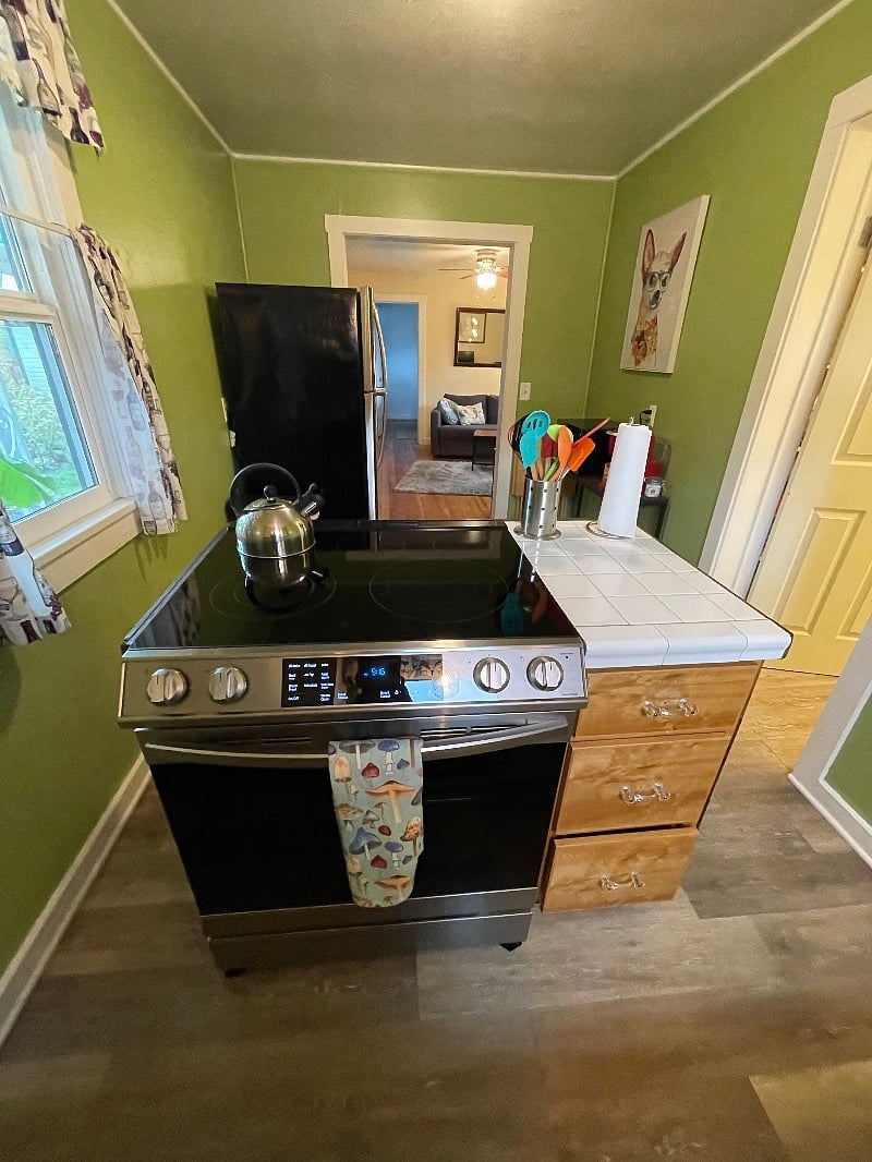 Newer electric stove.
