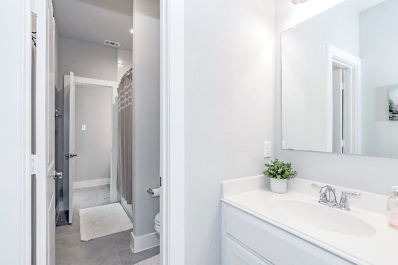 Shared Jack-and-Jill bathroom for bedrooms 2 and 3