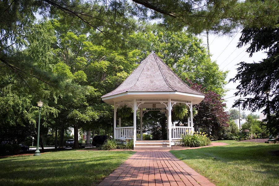 Iconic Zionsville gazebo in Lincoln Park, located about 50 yards from the apartment!