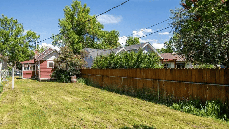 Fenced back yard in wonderful neighborhood.