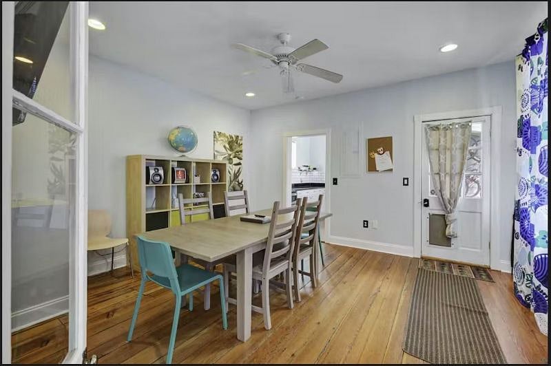 Bright dining room with seating for 8perfect for sharing meals or spreading out to work. Includes direct access to the backyard.