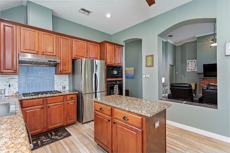 Newly updated subway tile backsplash