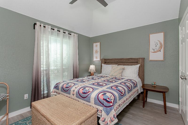 Another bedroom (#3) on the other side of the house from master; TV added to this room.