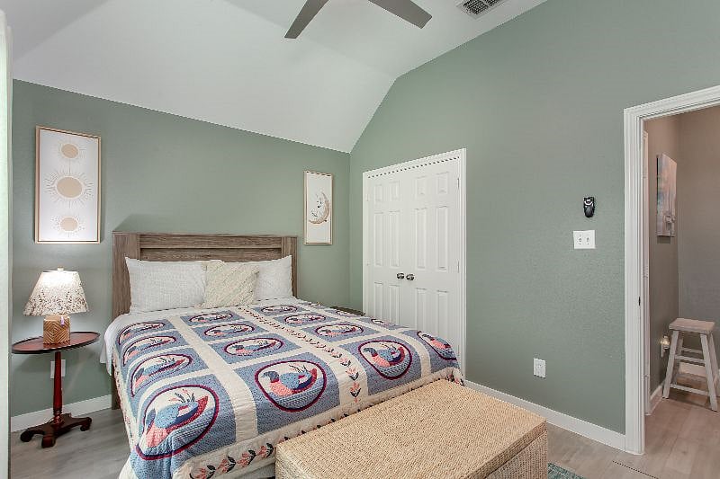 Another bedroom (#3) on the other side of the house from master; TV added to this room.