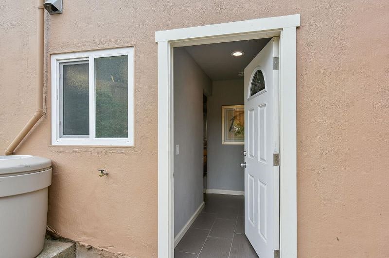 Separate entrance to the studio.