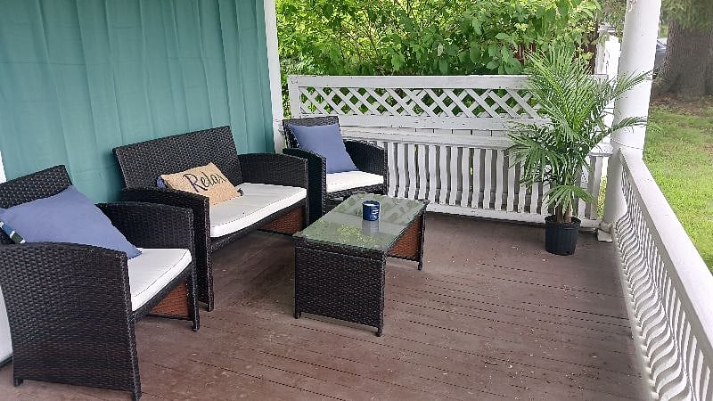 Covered porch private sitting area