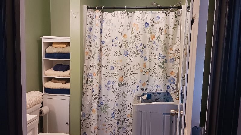 Bathroom with Portable Washer