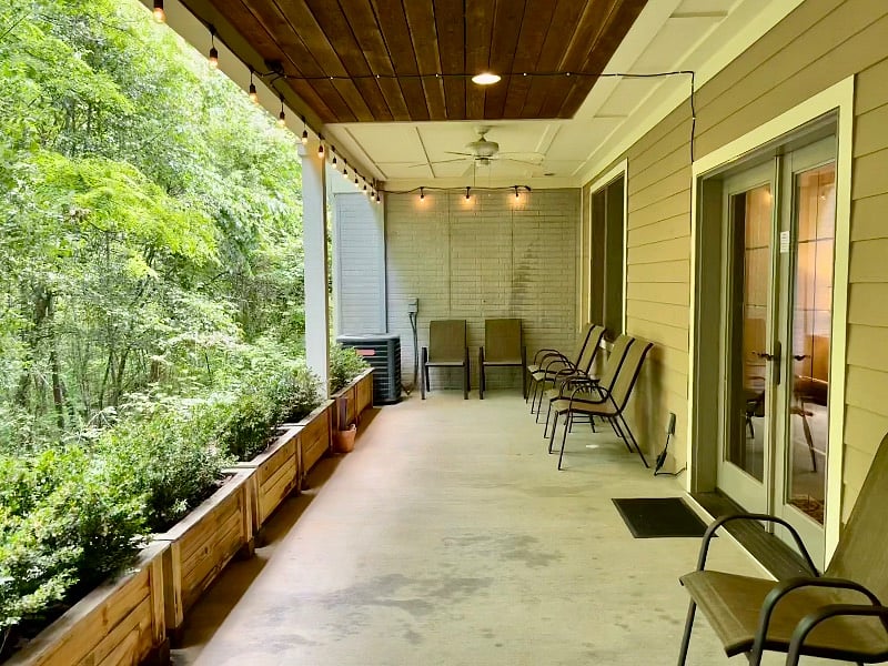 10 x 40 ft. covered porch on the terrace level