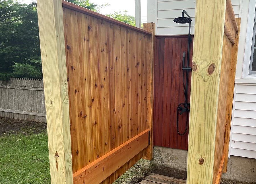 Outdoor shower for after the beach!