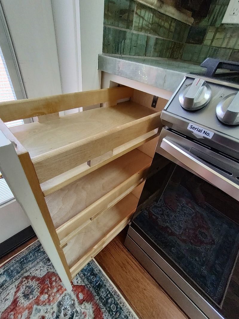 Pull out spice drawer.
