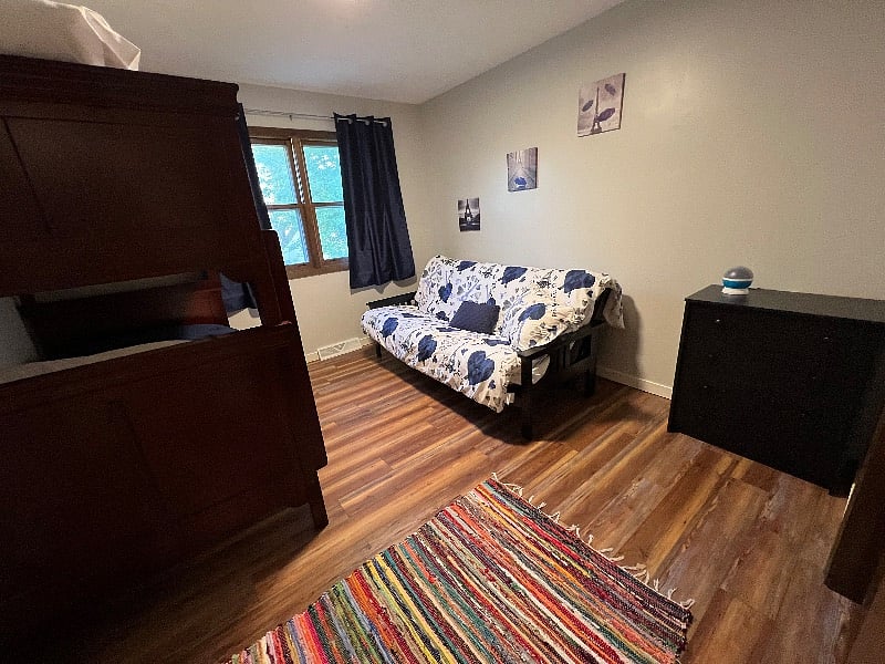 3rd bedroom with 1 bunk and 1 full sized futon