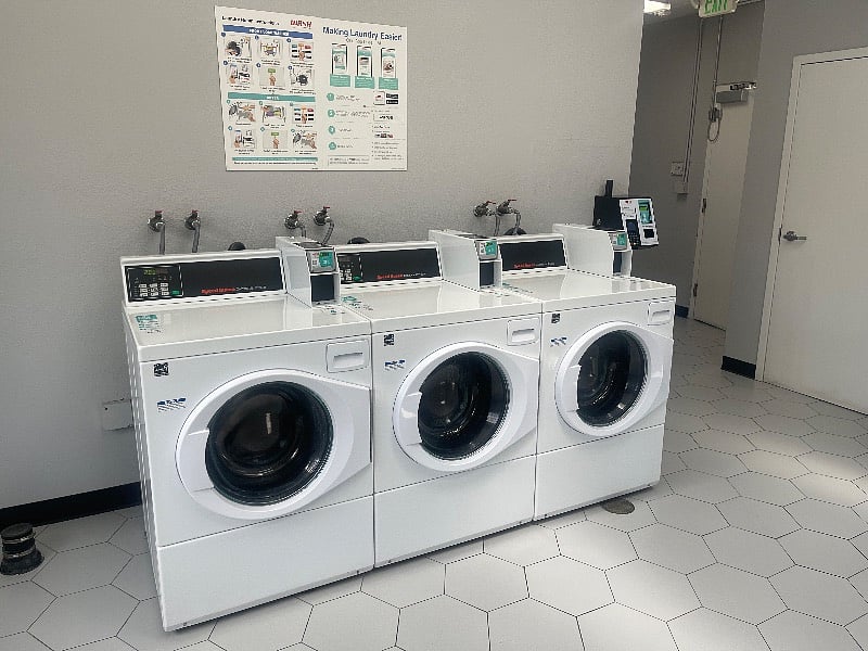Laundry on premises - refill laundry card with credit card.