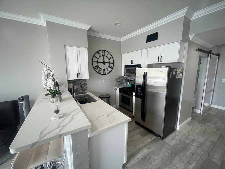 Waterfall Quarts countertops