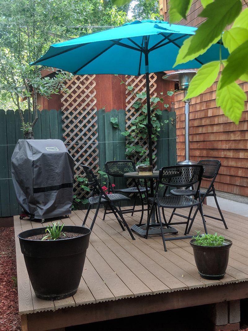 Garden deck with gas BBQ