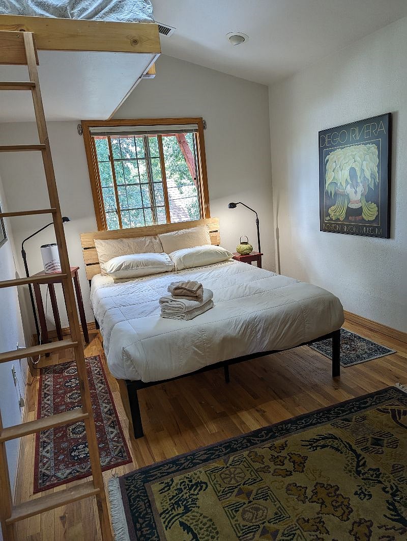 Master bedroom with twin loft above