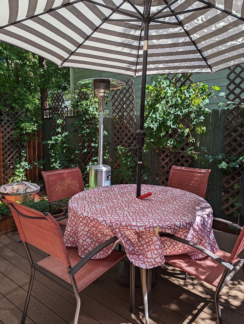 Garden patio table for four persons