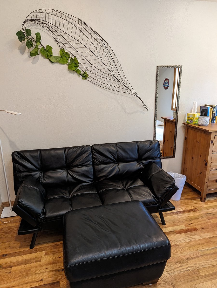 Couch converts to double futon in 2nd bedroom