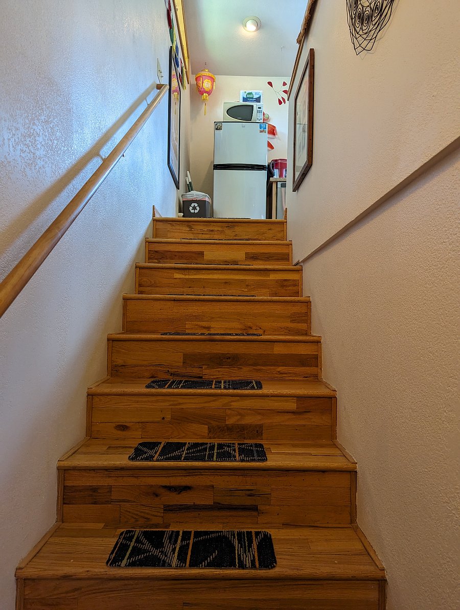 Stairwell leading up to apartment from private entrance