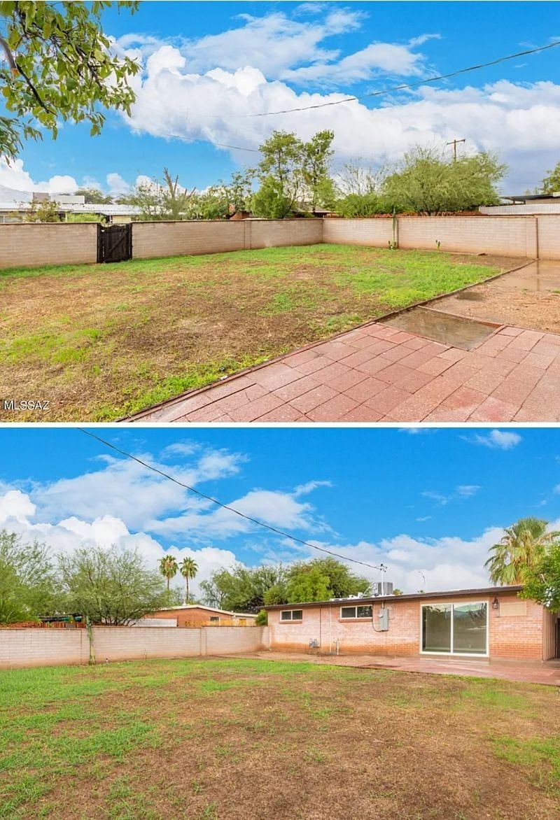 Backyard. Chrcoal grill not pictured here, but available on the property.
