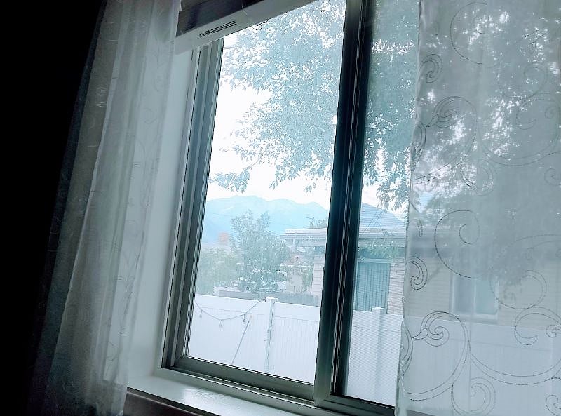 View of Mountains from Bed
