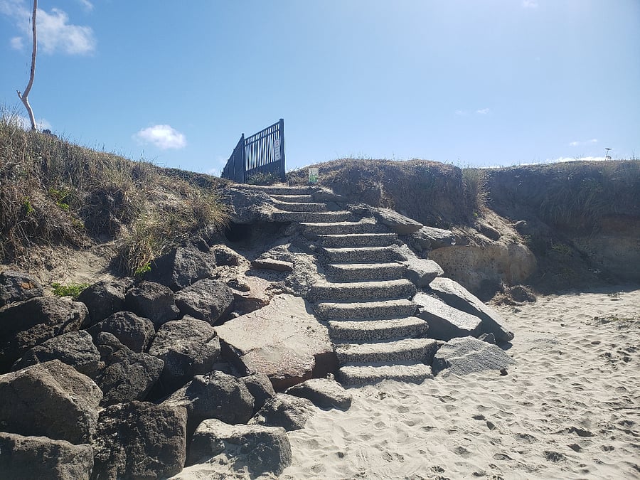 14 steps down from private gated entry to the most beautiful beach.