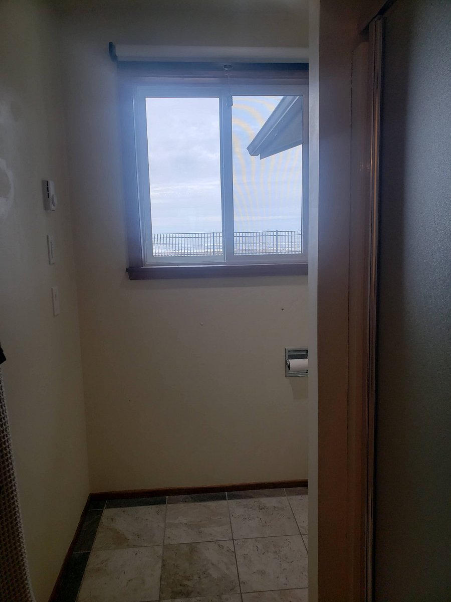 View of ocean from master bedroom bath.