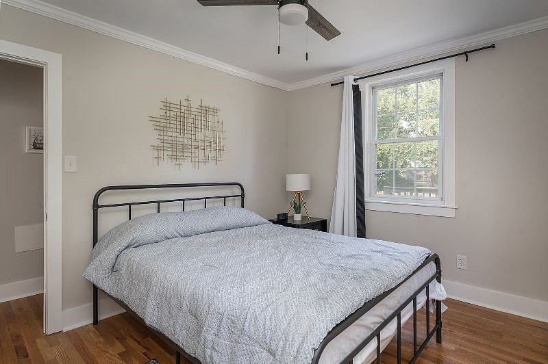 Nectar Queen mattress with memory foam pillows and cotton bed sheets.