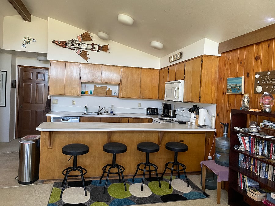 Kitchen/Living space. Kitchen has new dishwasher and fridge and electric range/oven