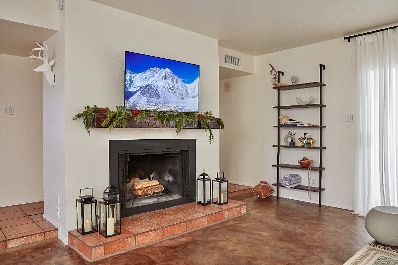 Cozy fireplace for winter months