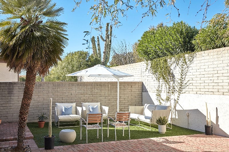 Backyard seating area
